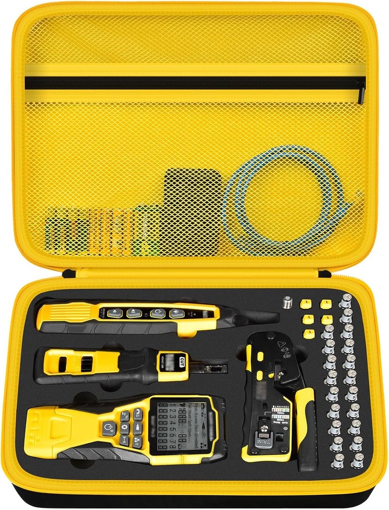 GWCASE Case Compatible with Klein Tools VDV501-851 VDV500-123 VDV226-110 VDV427-300. Storage Carrying Travel Holder for Cable Tester for Scout Pro 3/ Tracer Probe/Wire Stripper and Accessories- Yellow Zipper - Image 1